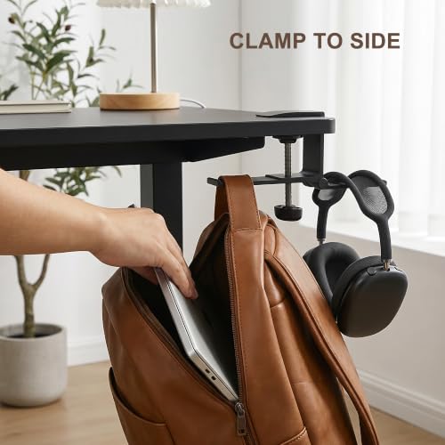 Multi-Purpose Clamp-on Under Desk Hook, Heavy Duty Backpack Hook - Image 3