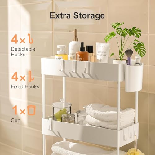 Pipishell 4 Tier Slim Storage Cart with Wheels, Laundry Cart - Image 6