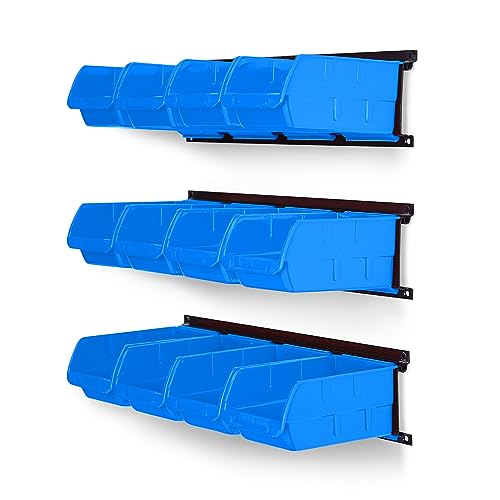 Wall Mounted Storage Bins, Plastic Hanging Storage Organizer Bins - Image 2