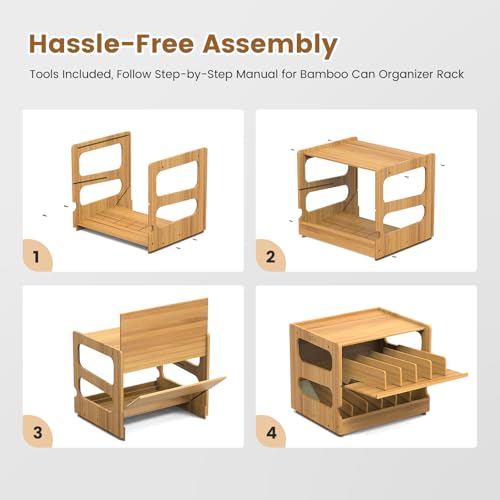 Stackable Bamboo Cat Food Can Organizer, Cat Canned Food - Image 6