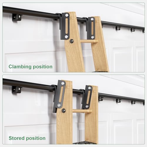 20FT Telescopic Hook-on Sliding Library Ladder Hardware - Image 3