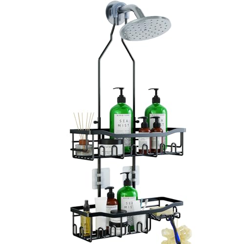 Upgraded Extended Length Shower Organizer with Hooks, Rustproof - Image 2