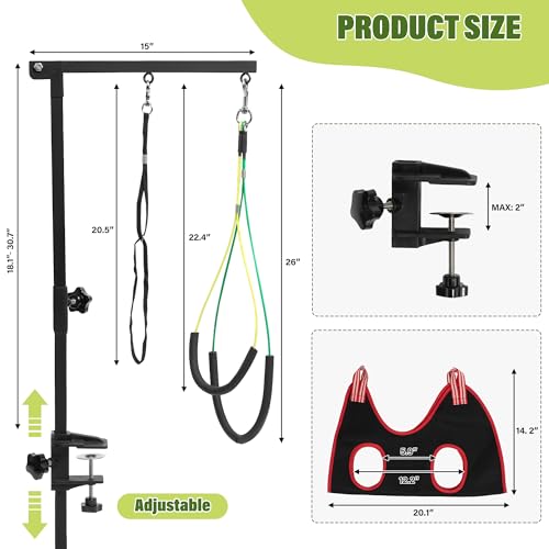 Dog Grooming Arm 35" with Hammock, Haunch Holder | Pet Essentials - Image 7