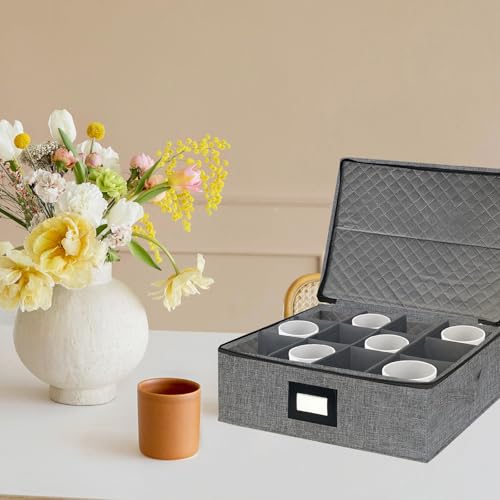 Mug Coffee Storage Box with Dividers - Stackable Glass - Image 3