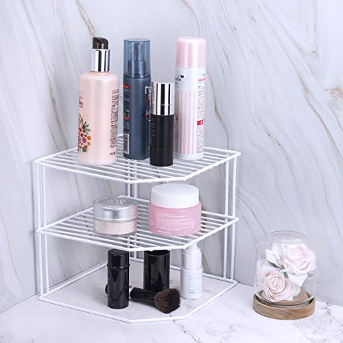 Kitchen Cupboard Organiser [2 Pack], 3 Tier White Corner Plate - Image 6