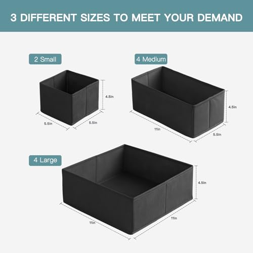 Criusia Drawer Organizer Clothes, 10 Pack Dresser Organizer - Image 3