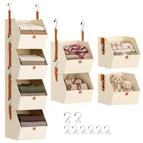 Homsorout Hanging Closet Organizer, Modular 4-in-1 Hanging - Image 2
