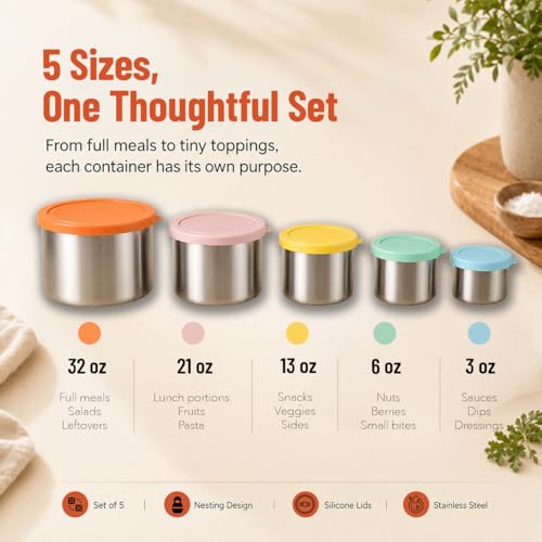 Piffny 304 Stainless Steel Snack Containers with Lid | All Products - Image 5