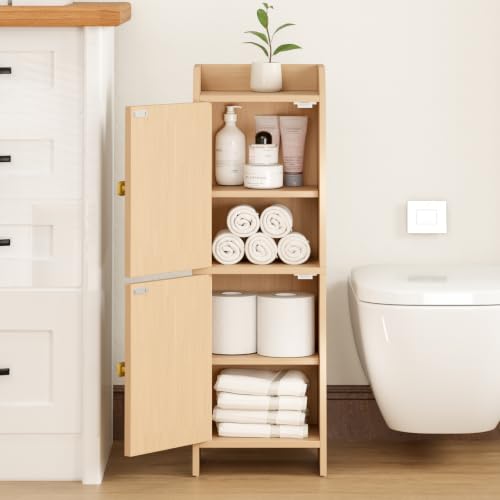 Rattan Narrow Bathroom Storage Cabinet, 7.9''D x 9.8''W x 29.5''H - Image 4