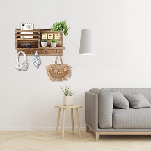 Key Holder Wall Mount, Wood Key and Mail Organizer for Wall - Image 6
