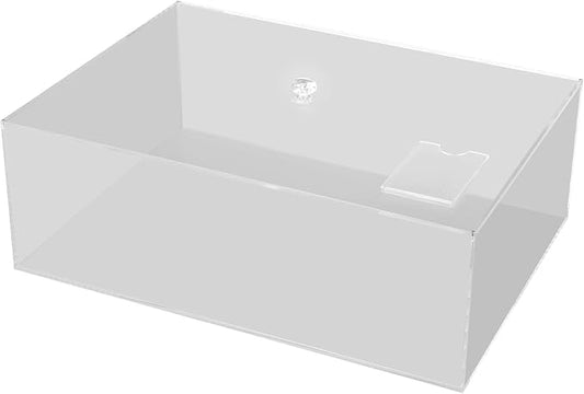 Clear Acrylic Display Boxes,13.8 x 9.8 x 4.7 Inch Display Storage Box Countertop with Lid, Transparent Display Cube Storage Organizer Containers for Birthday Cake,Candy Plastic Box