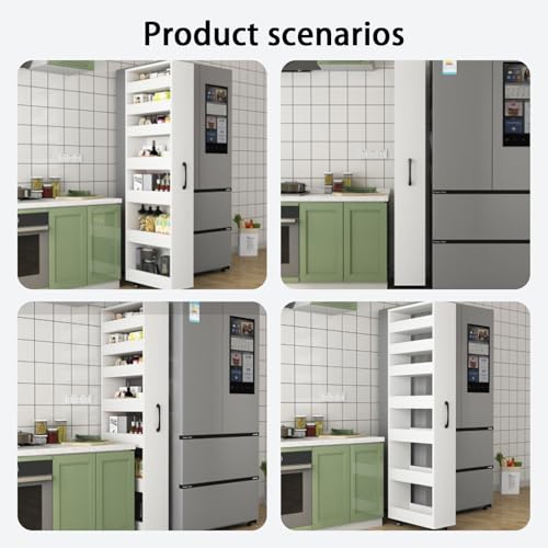 Slim Rolling Storage Cart with Wheels, Tall Narrow Pull-Out Shelf - Image 8