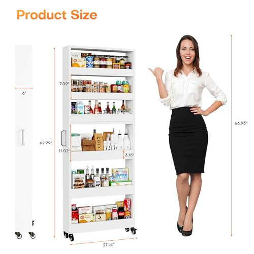 Slim Storage Cart, Lightweight 6 Tier Metal Rolling | All Products - Image 8