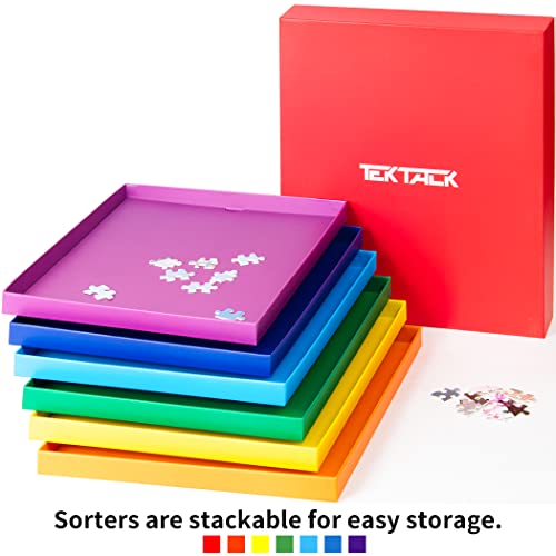 Tektalk Puzzle Sorting Trays Stackable Jigsaw Puzzle Sorters - Image 7