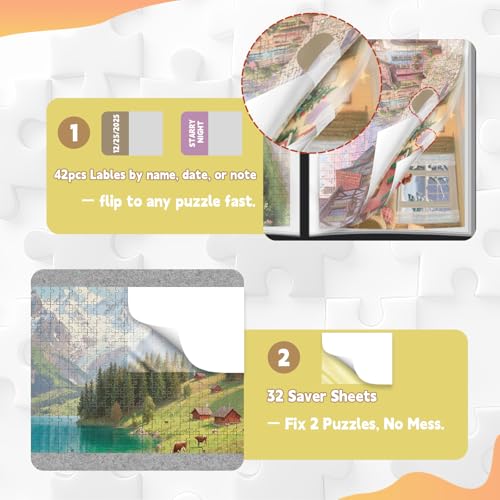 Puzzle Storage Folder with Labeling Tab,Puzzle Binder - Image 5