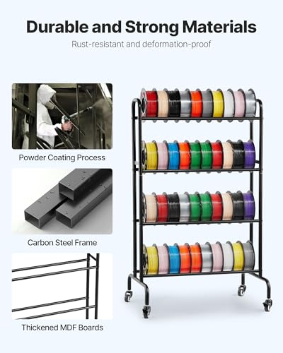 VEVOR 3D Printer Filament Storage Rack, 4 Tier Heavy Duty - Image 6