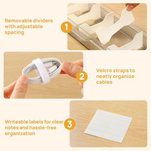 2-Tier Cable Organizer Box, Charger Cable Cord Stora | All Products - Image 7