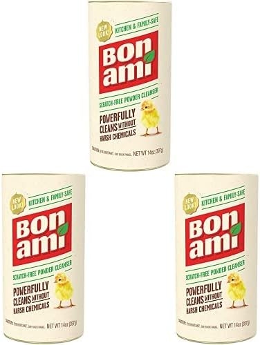 BON AMI Powder Cleanser for Kitchens & Bathrooms - All Types of Surfaces, Cleans Grime & Dirt, Polishes Surfaces, Absorbs Odors (Pack of 3)