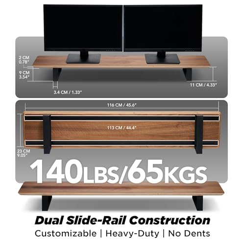 ULTRARM Moodular Wooden Monitor Stand Desk Organizer, Large 45.6" - Image 5
