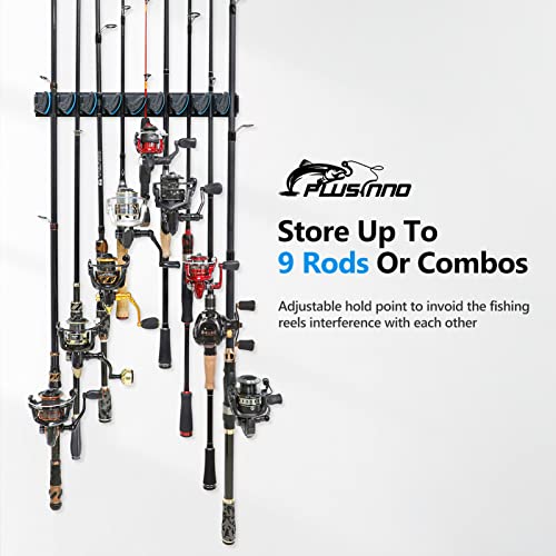 PLUSINNO V9 Vertical Fishing Rod Holder, Wall Mounted | Garage Storage - Image 5