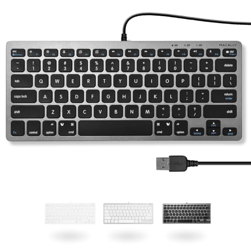 Macally Small USB Wired Keyboard for Mac and Windows - Image 2