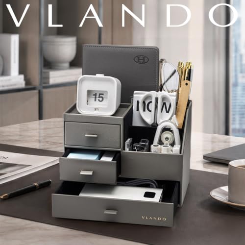 VLANDO Desk Organizer,PU Leather Office Storage with | All Products - Image 7