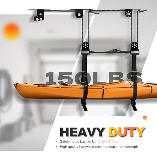 Hikeen Kayak Hoist for Garage Ceiling, Heavy Duty Kayak - Image 3