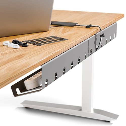 PAMO Cable Management Under Desk, Set of 3 - Grey/Silver - Image 2