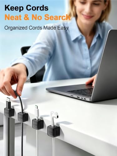 9 Pack Cord Organizer Magnetic Cable Clips Adhesive Wire - Image 3