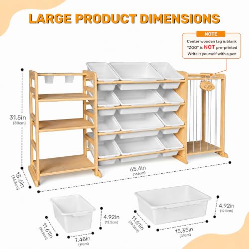 65" Large Toy Storage Organizer with Bins Shelves & - Image 3