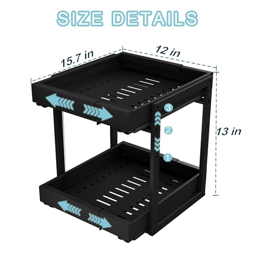 Golener 2-Tier Expandable Pull Out Cabinet Organizer, Cabinet - Image 5