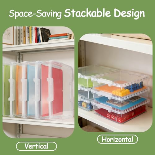 4 Pack Board Game Storage, Large Plastic Storage Bins - Image 6