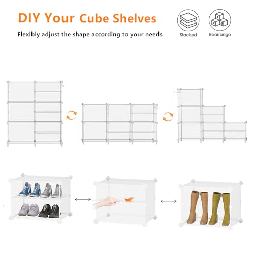 AWTATOS Closet Organizer 6 Cube Storage Shelves, Transparent - Image 8