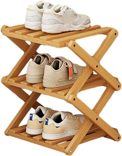 YYW Bamboo Shoe Rack for Entryway, Foldable Free Standing - Image 2