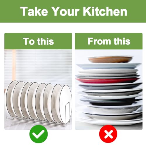 4 Pack Pot Lid Holder Kitchen Cabinet Dish Plate Rack Organizer - Image 4