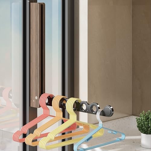 Natural Wood Folding Clothes Hanger Rack for Laundry Room - Image 7