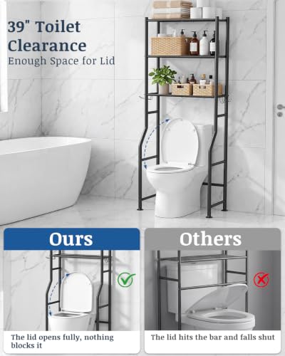 GloTika 3-Tier Over Toilet Storage Cabinet, No Drilling - Image 6