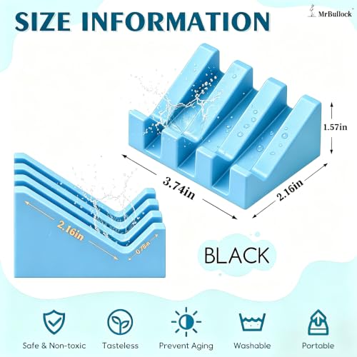 Self Draining Silicone Soap Dish Holder Waterfall Tray, 1 Pack - Image 3
