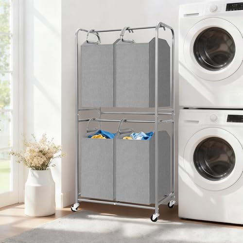 STORAGE MANIAC Vertical Laundry Hamper with Removable Tote - Image 3