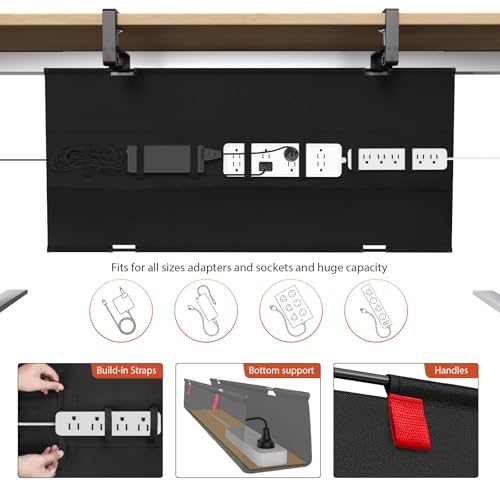 Univivi No Drill Under Desk Cable Management Tray, 36 inch - Image 3