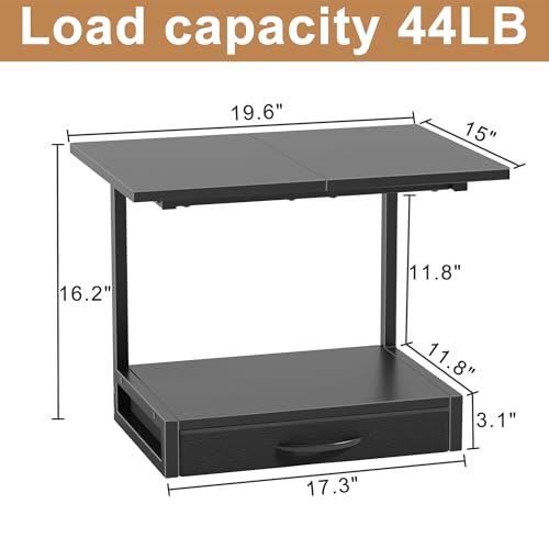 YAOHUOO 2-Tier Desktop Printer Stand with Fabric | Home Organization - Image 6