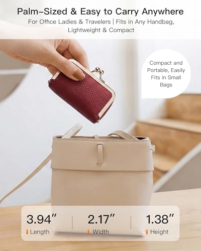 Genuine Leather Mini Travel Jewelry Box, Portable Cosmetic Mirror - Image 4