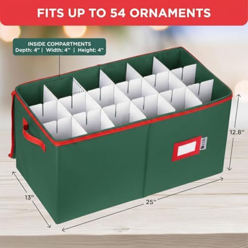 Christmas Ornament Storage Container with Dividers - Box - Image 4