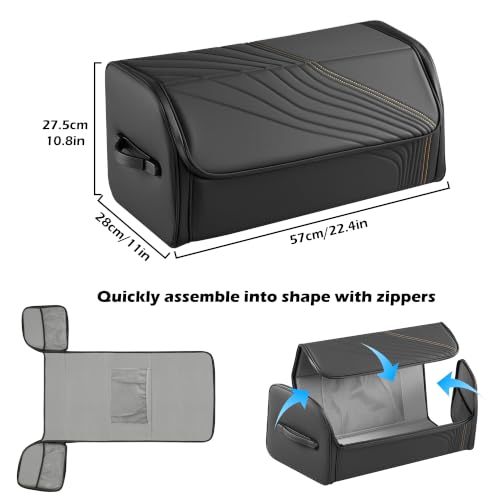 TOPABYTE Car Trunk Organizer with Lid Capacity Collapsible - Image 4