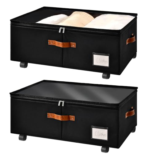 10 inch Height Under Bed Storage with Wheels 2 Pack - Image 2