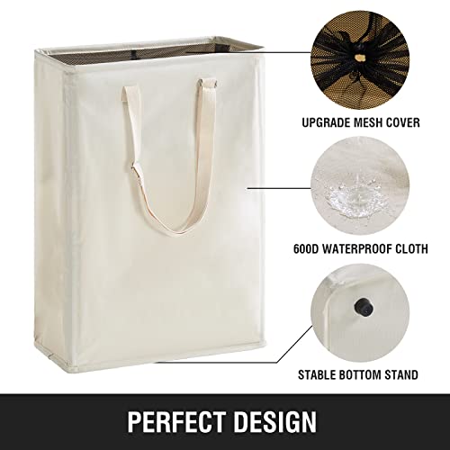 45L Slim Laundry Hamper with Adjustable Long Handles & Mesh Top - Image 5