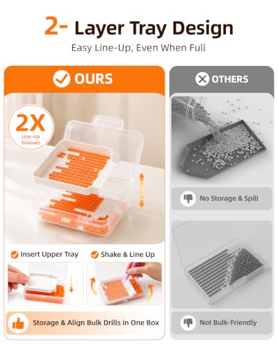 Redtwo 60 PCS Diamond Painting Storage Containers Trays, White - Image 6