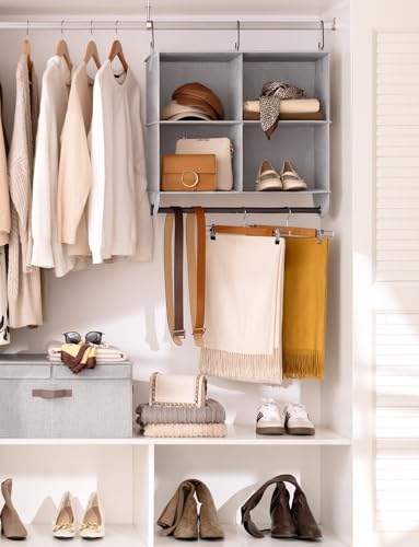 StorageWorks Hanging Closet Organizer with Rod, 4 Sections - Image 3