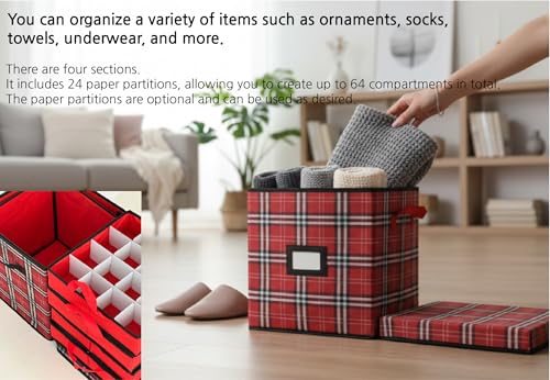 DOMINO STORY Plaid Multipurpose Storage Organizer | Home Organization - Image 4