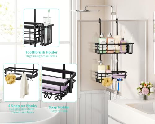 HapiRm Hanging Shower Caddy – For Renters & Small Bathrooms, Fits - Image 3